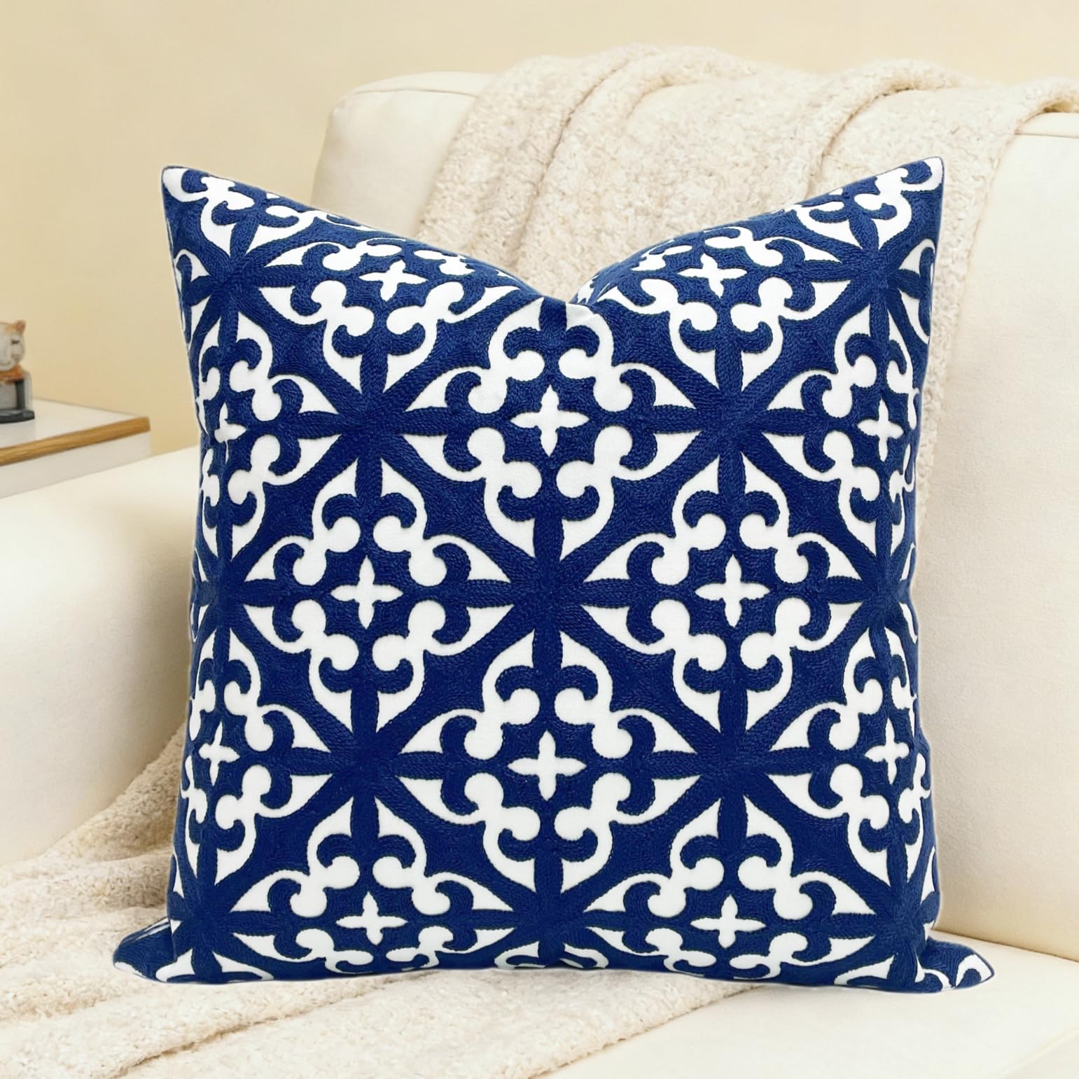 Amazon.com: Slow Cow Embroidery Decorative Throw Pillow Cover for