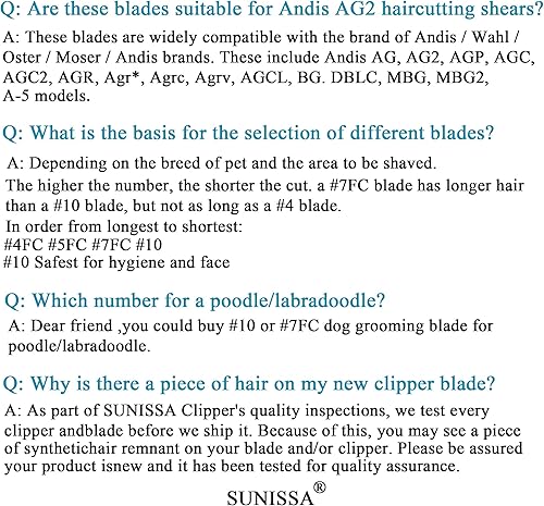 Miniatura 7 de 10# Cuchillas de repuesto para cortadora de mascotas  116 pulgadas de longitud de corte, compatibles con Andis, Oster A5, Wahl KM-10 Series