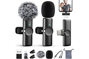 2 Packs Wireless Lavalier Microphone for iPhone