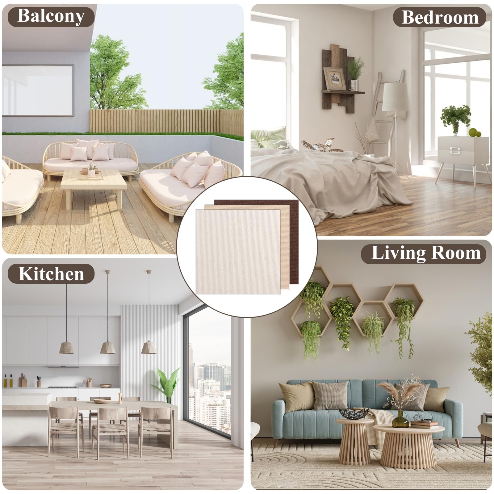Selbstklebende Teppichfliesen, 30 Stück, 30 x 30 cm, rutschfeste Quadrate, Bodenbelag für Schlafzimmer, Wohnzimmer, Büro – 3 Farben zum Abdecken von Flecken