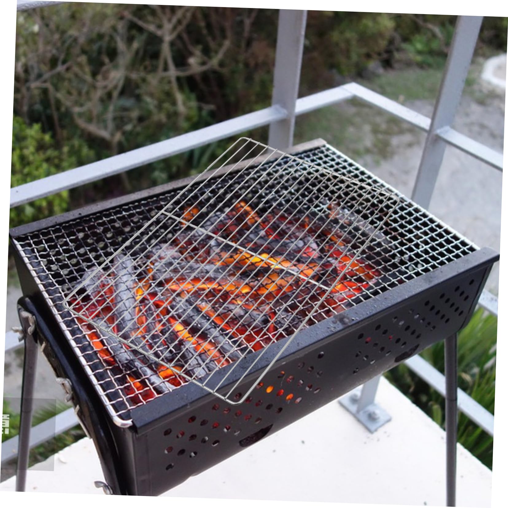 INOOMP Griglia in Acciaio Inox per Barbecue Rete Resistente e Lunga Durata, per Festa Estiva e Campeggio All'aperto in Famiglia