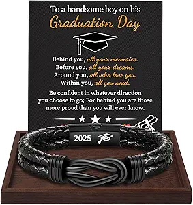 Gifts for Men Leather Bracelet Brown Braided Forever I Love You Gifts for Him Infinity Cuff Bracelets Birthday Gifts for Boyfriend Son Grandson Husband Dad Mens Fathers Day Gift