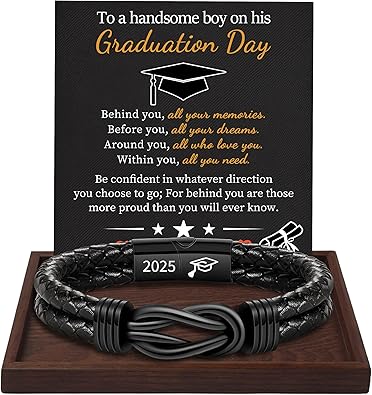 Gifts for Men Leather Bracelet Brown Braided Forever I Love You Gifts for Him Infinity Cuff Bracelets Birthday Gifts for Boyfriend Son Grandson Husband Dad Mens Fathers Day Gift