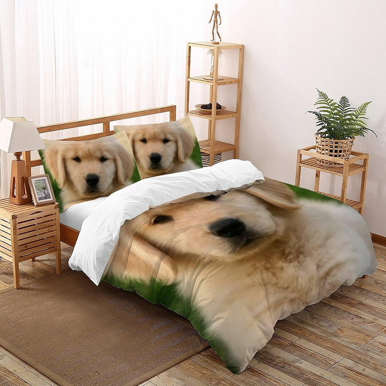 Fermeture éclair housse de couette chiots animaux pour changer le lit king