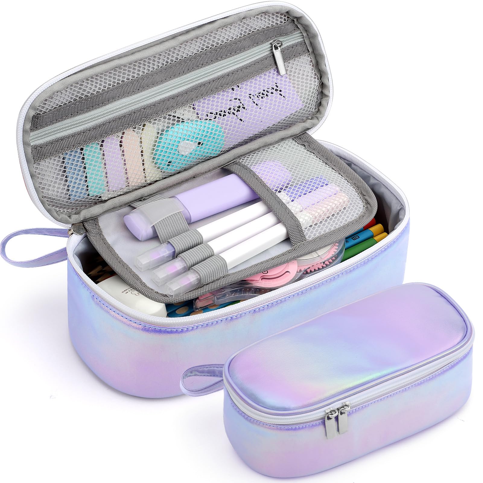 Jcocylse Large Capacity Pencil Case Portable Pencil Pouch Bag School Supplies for College Students Girls Boys Adults (Purple)