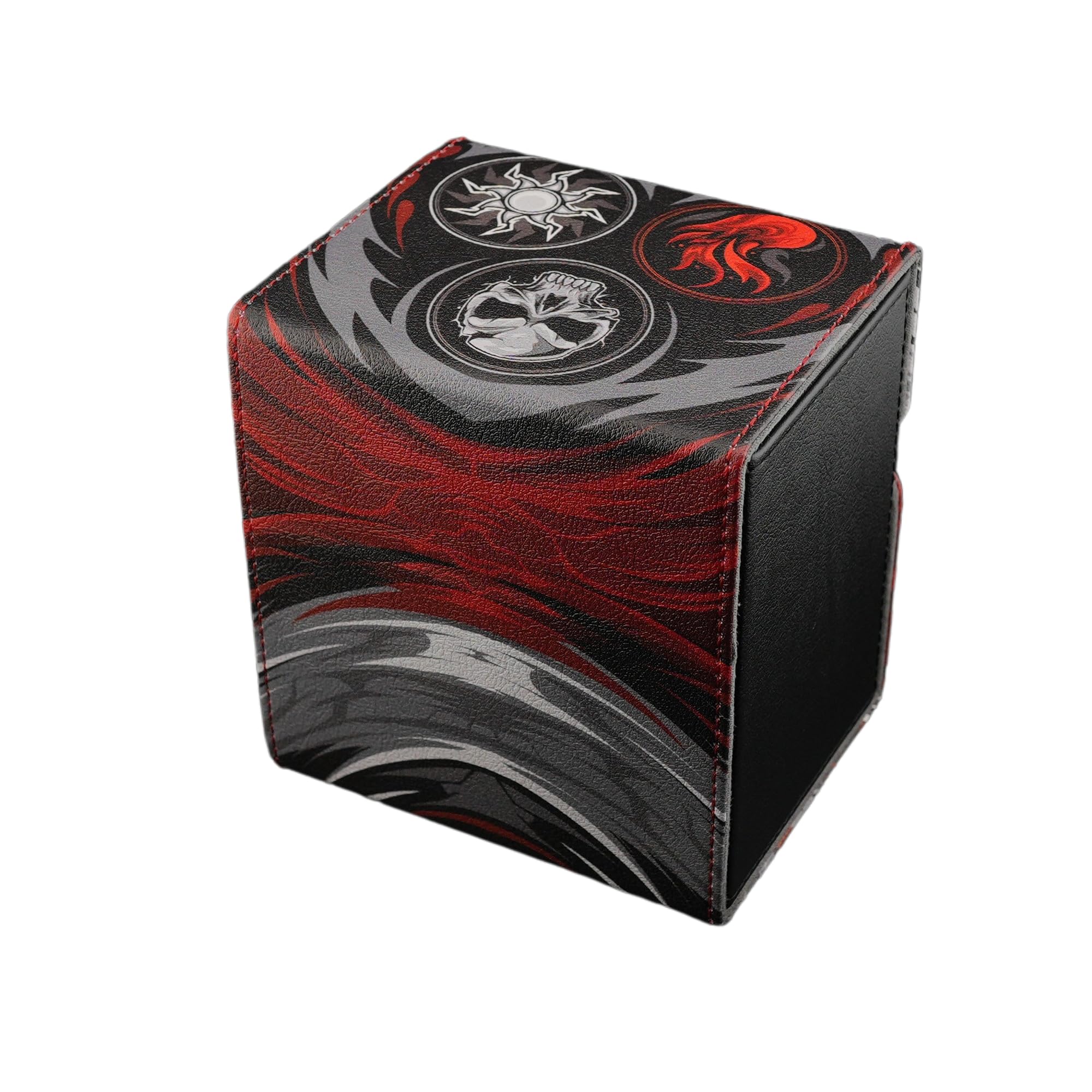 Ai Armor MTG Commander 100+ Card Custom Art Deck Box With Storage (Black/Red/White)