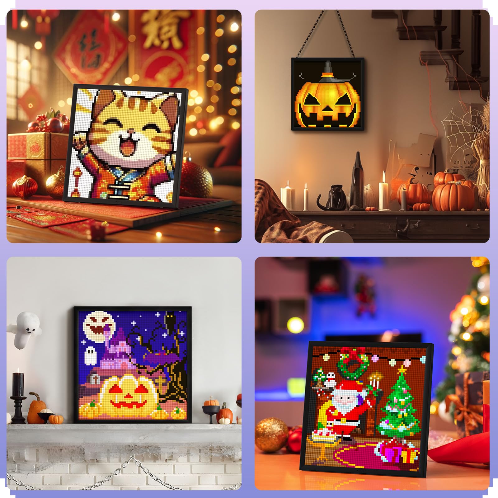 Divoom Pixoo-64 WiFi Pixel Art Display mit einem 64x64 LED Panel, einzigartige Beleuchtungsdekoration mit App-Steuerung