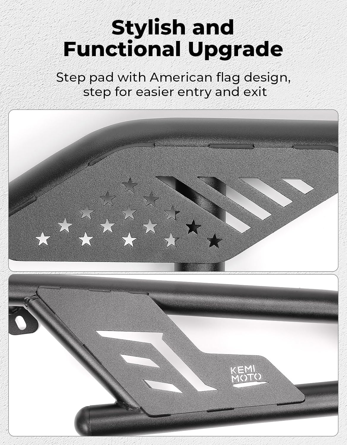 KEMIMOTO Rock Sliders Nerf Bar Compatible with Polaris General 1000/ General XP 1000 2016-2026 2 Seat Side Step Bumper Protection Frame Accessories