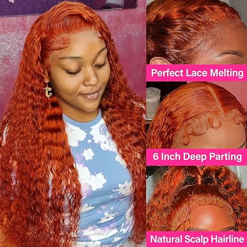 Miniatura 22 de Juvid Pelucas de cabello humano ondulado profundo con encaje frontal de 28 pulgadas, densidad del 180 %, 13 x 6 HD, transparente, rizado, cabello