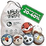 No More Dryer Sheets! Reusable Wool Dryer Balls XL 6-Pack - Reduces Static, Cuts Dry Time, & Softens Naturally