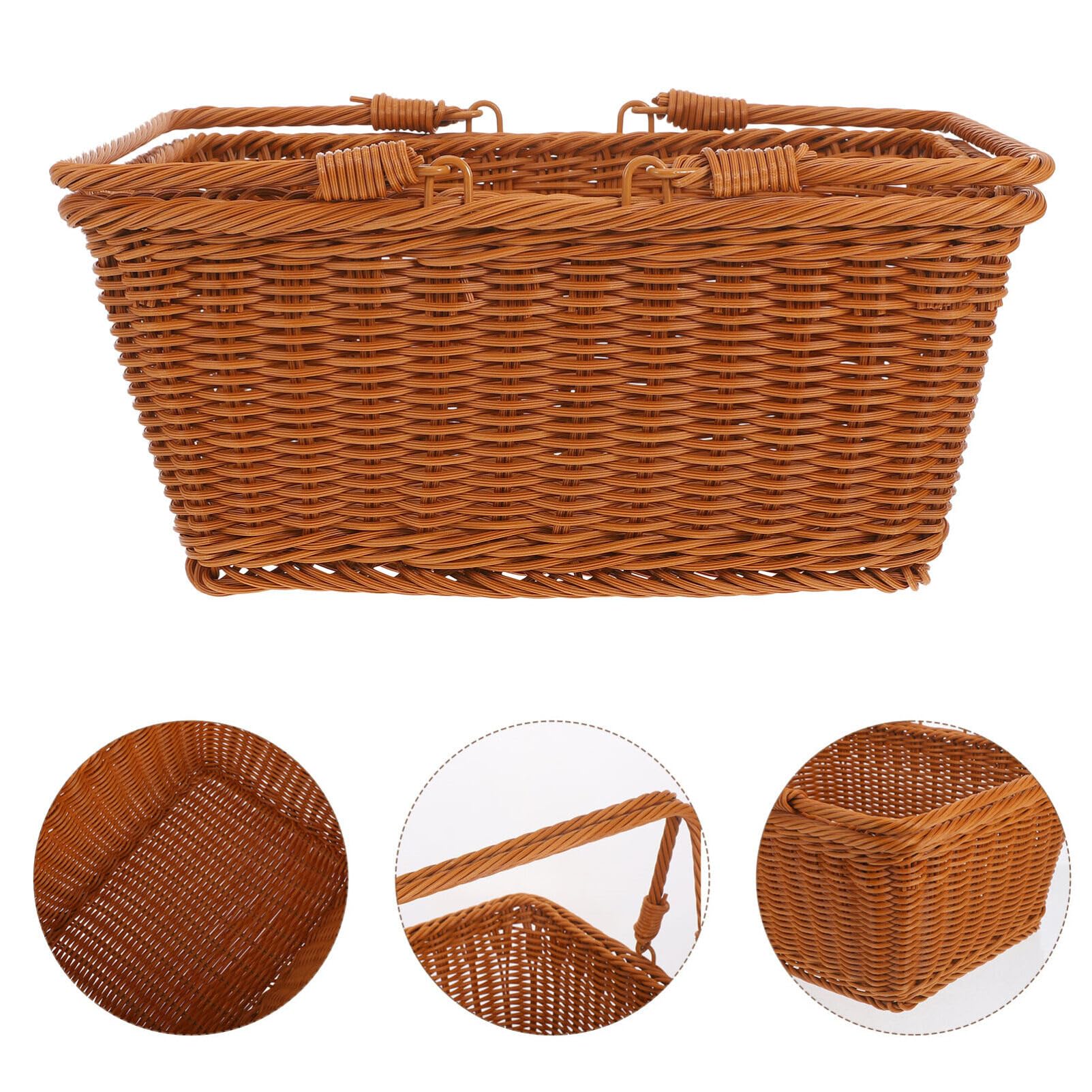 HOLIDYOYO Wicker Picnic Basket with Handle, Willow Baskets Fruit Vegetable Basket Flower Arrangement Basket Candy Basket Gardening Baskets for Wedding Party