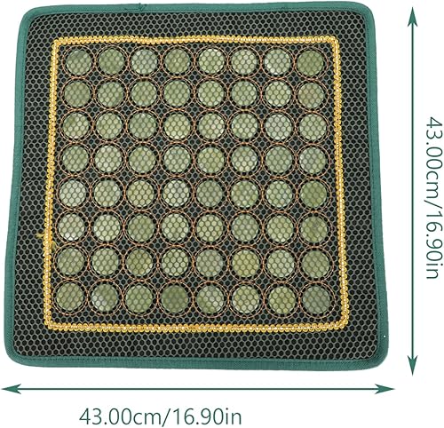 Miniatura 6 de Lurrose Cojín de masaje de jade natural Estera de piedra de germanio Colchón de masaje turmalina Almohadilla de cama de fisioterapia térmica
