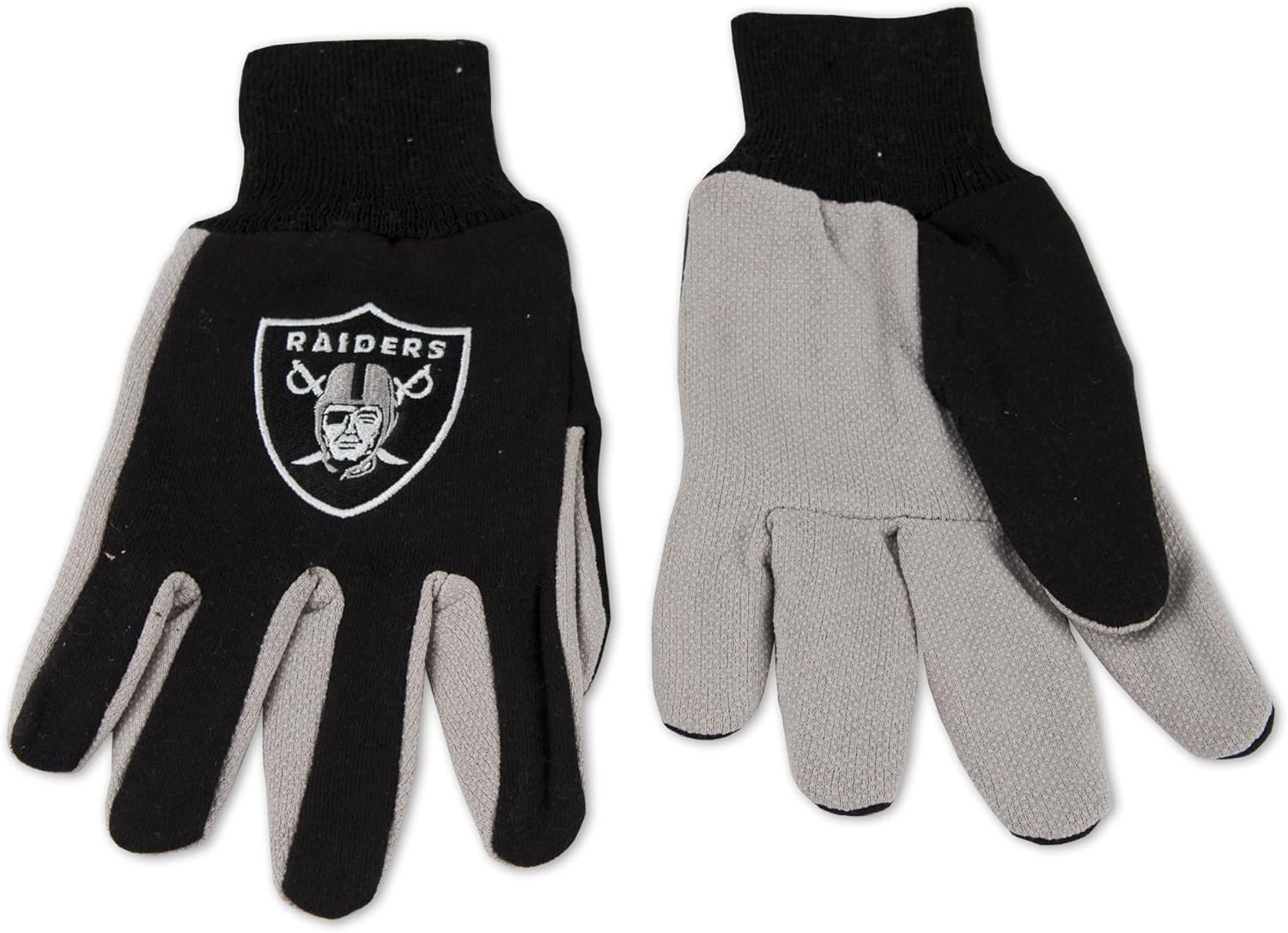 NFL Oakland Raiders Two-Tone Gloves, Black/Gray : Work Gloves : Sports & Outdoors