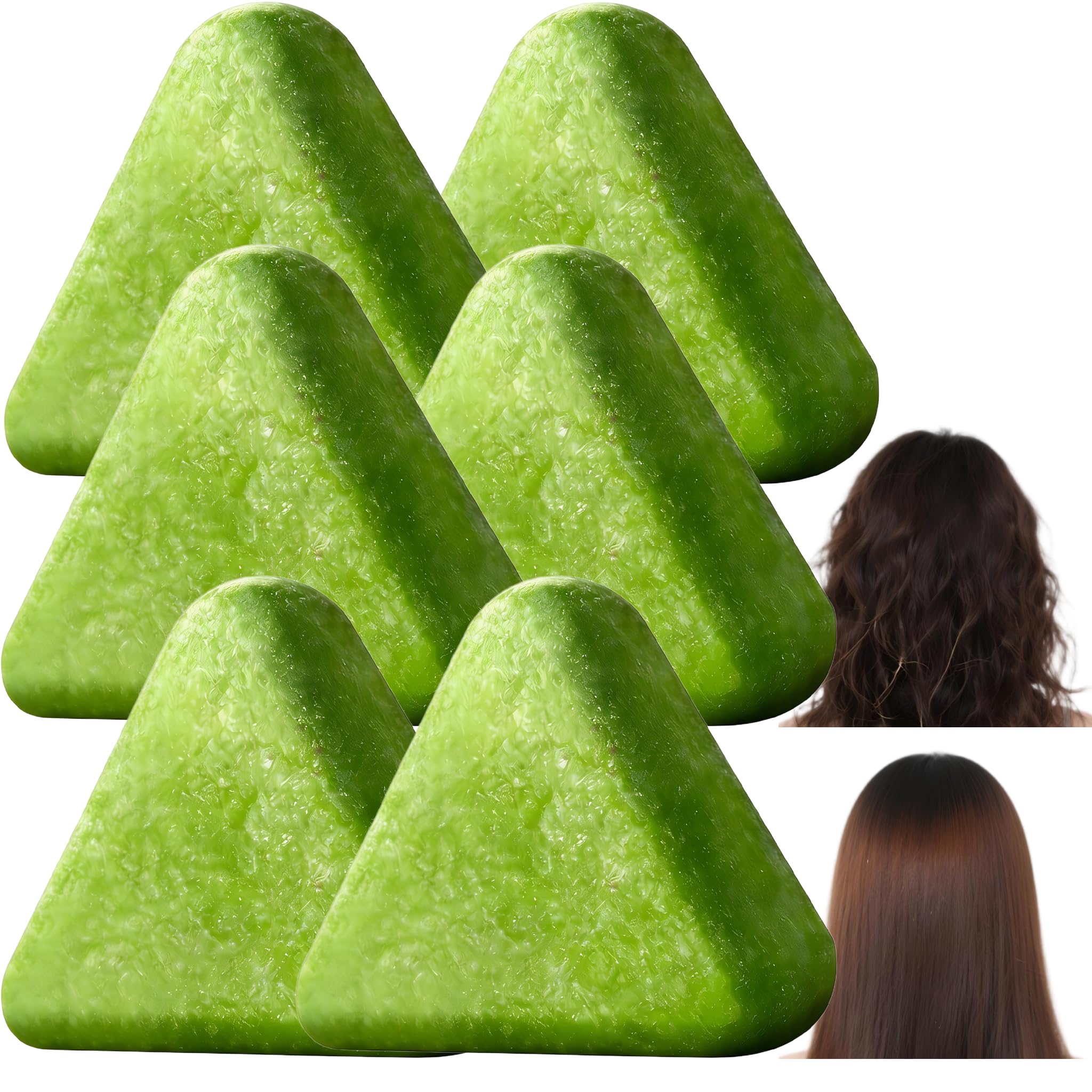 Seven Green Shampoo Bar, Usman Grass Festes Shampoo, Sanftes Haarreinigungsshampoo, Seven Green Kräuter-Shampoo-Bars, Anti-Haarausfall & Feuchtigkeitsspendende Kopfhautpflege (6 pcs)