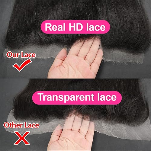 Miniatura 2 de Lemoda SKINLIKE - Cabello humano virgen brasileño 10A con encaje frontal HD de 13 x 4 pulgadas encaje frontal suizo HD de encaje frontal