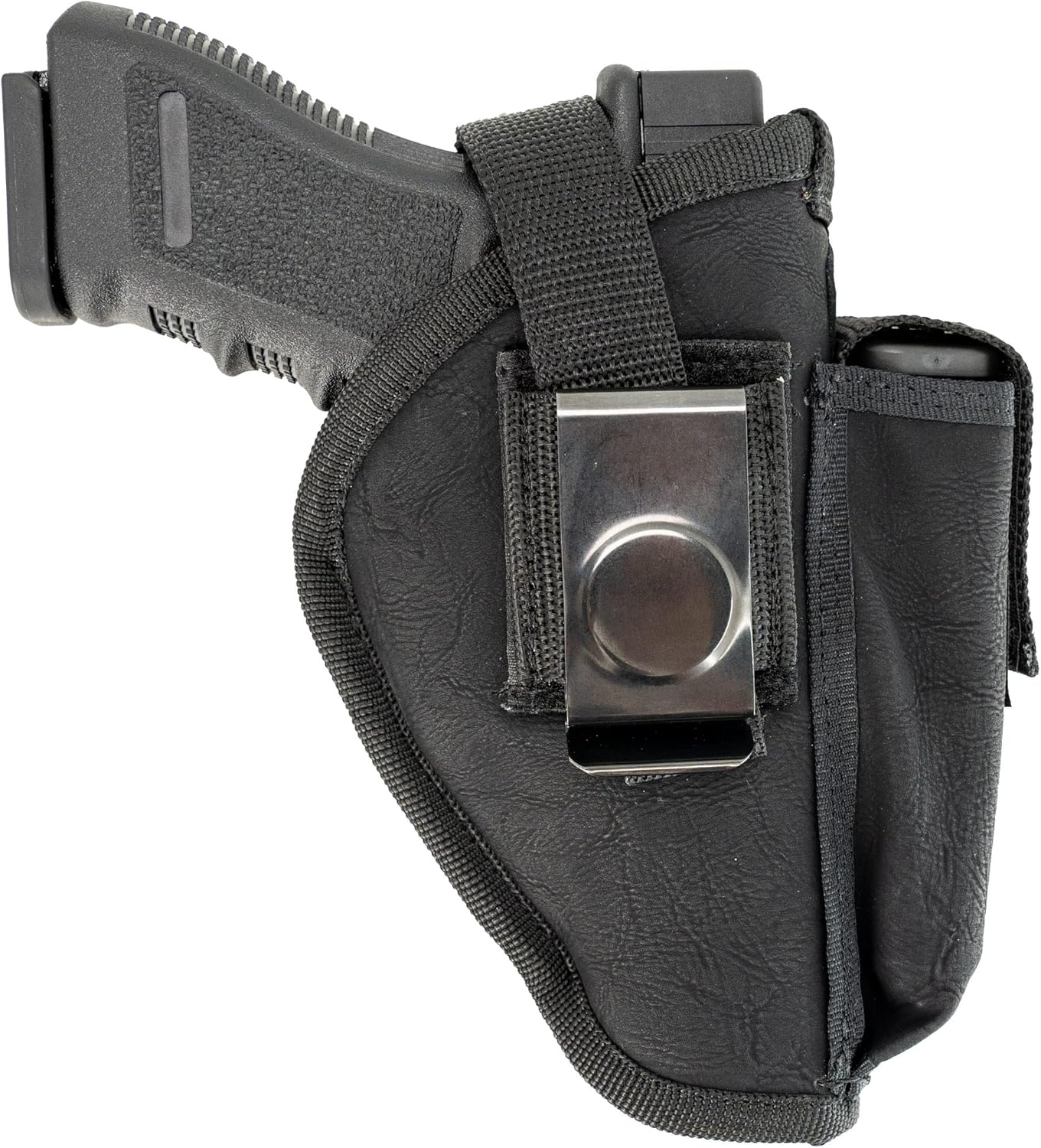 Maxx Carry Compatible with/Replacement for Dual OWB Premium Nylon Thumb Break Gun Belt Holster & IWB CCW Fits a Glock 19 All 19X 23, 32, 48. Ambidextrous woth Mag Pouch