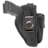 Maxx Carry Compatible with/Replacement for Dual OWB Premium Nylon Thumb Break Gun Belt Holster & IWB CCW Fits a Glock 19 All 19X 23, 32, 48. Ambidextrous woth Mag Pouch