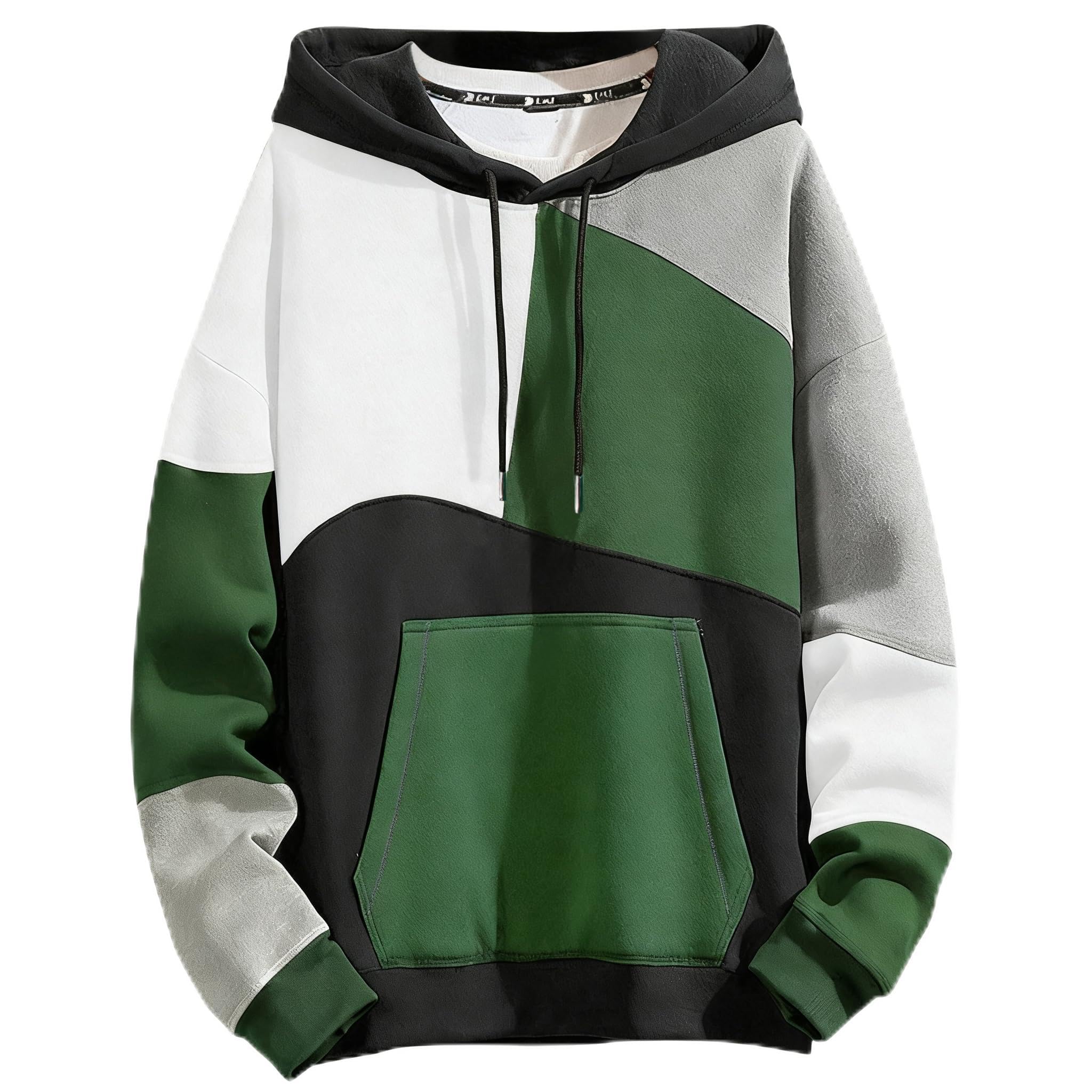 Sweat à capuche homme léger patchwork : restez au chaud avec style tout l'hiver
