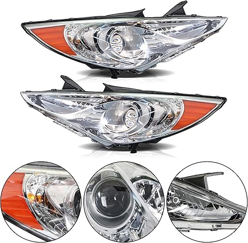 Miniatura 4 de Faros delanteros de repuesto para Sonata 2011-2014 proyector de lente transparente ámbar esquina par izquierda y derecha reemplazo para HY2502159