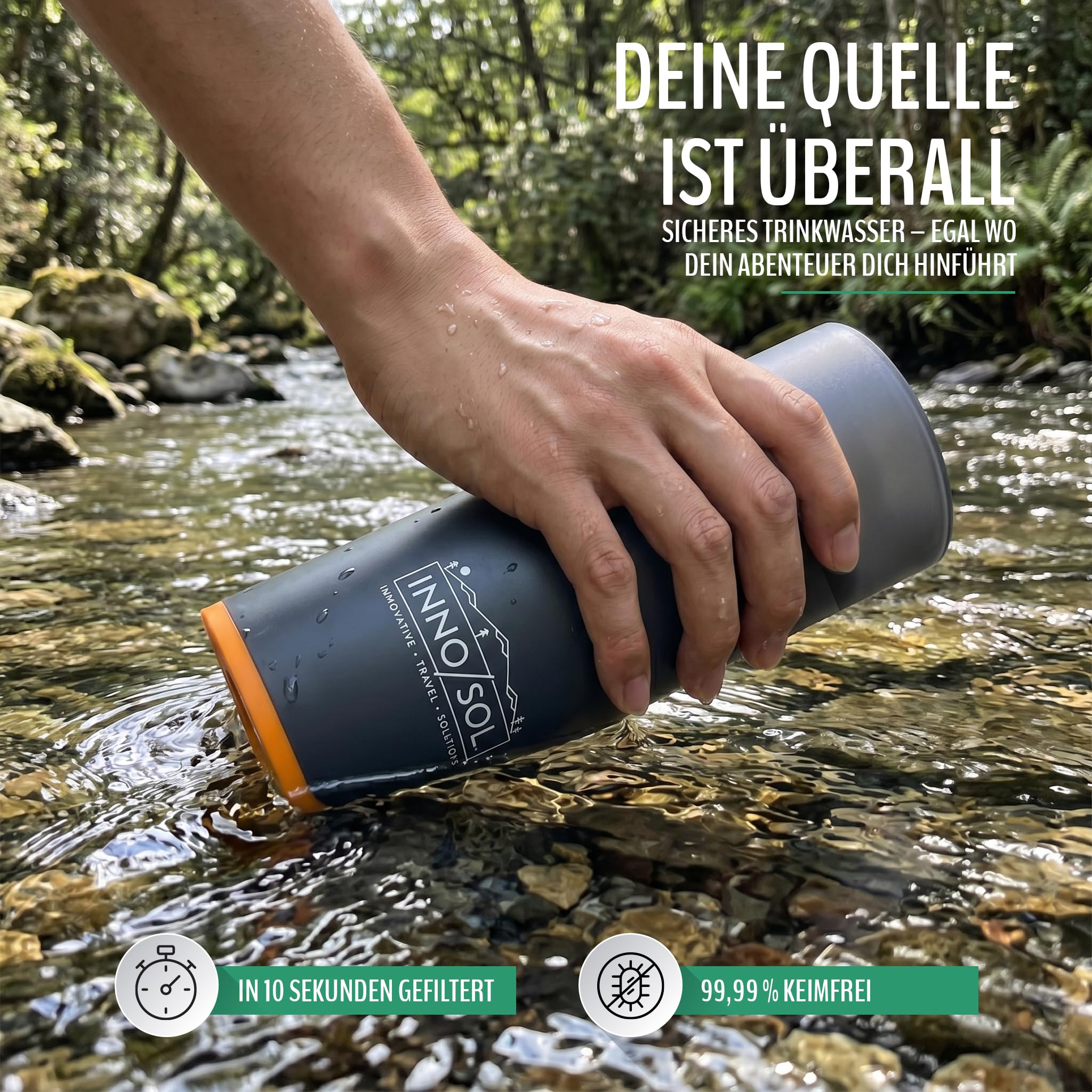 Wasserfilter Flasche I Outdoor Survival Trinkflasche Filter 500 ml