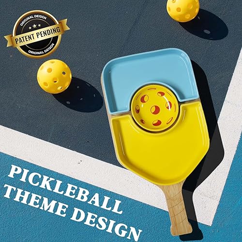 Miniatura 5 de Juego de bandeja de aperitivos de paleta de pickleball con tabla de cortar de charcutería, regalos únicos de pickleball para los amantes del