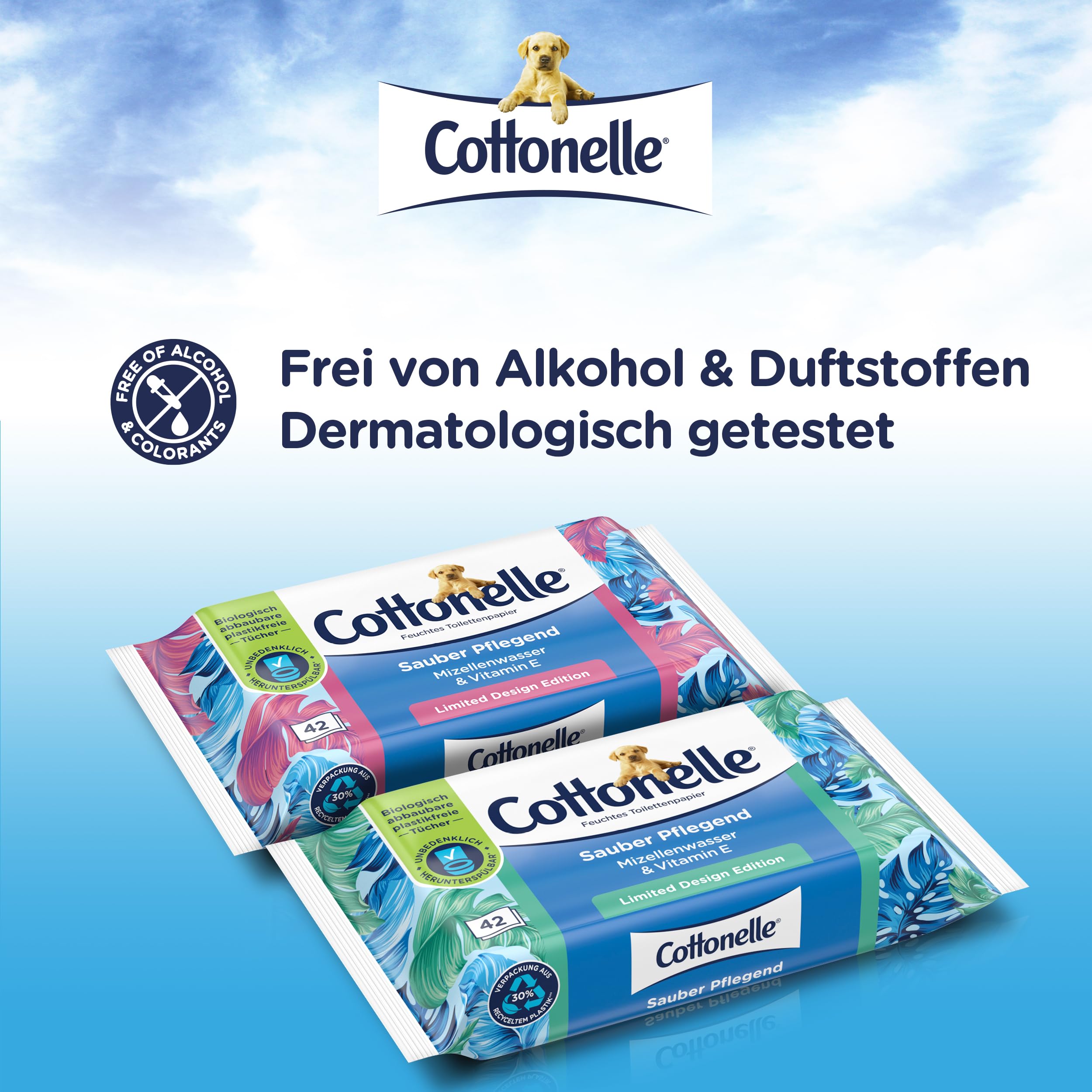 Cottonelle feuchtes Toilettenpapier, Sauber Pflegend, 12 x 42 Feuchttücher