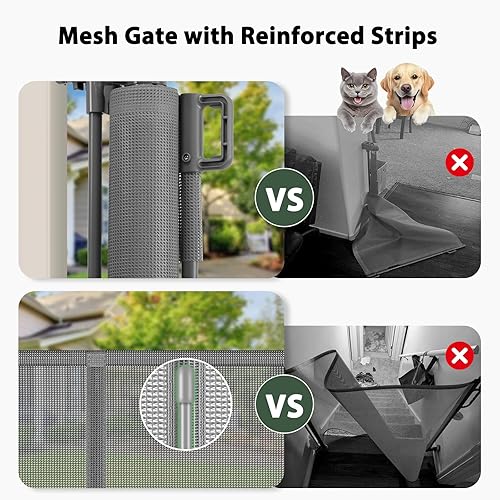Miniatura 5 de Puertas retráctiles extra anchas de 250 pulgadas, puerta grande reforzada para bebés de 21 pies, puertas retráctiles para mascotas para amplias
