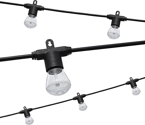 Miniatura 9 de Enbrighten Guirnalda de luces LED para exteriores, 24 pies, 12 bombillas resistentes a los golpes, 2200 K, blanco cálido, resistente a la