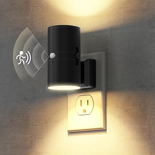 Miniatura 24 de Briignite Luces nocturnas enchufables a la pared, moderna luz nocturna LED enchufable, sensor de atardecer a amanecer, blanco suave 3000K, brillo