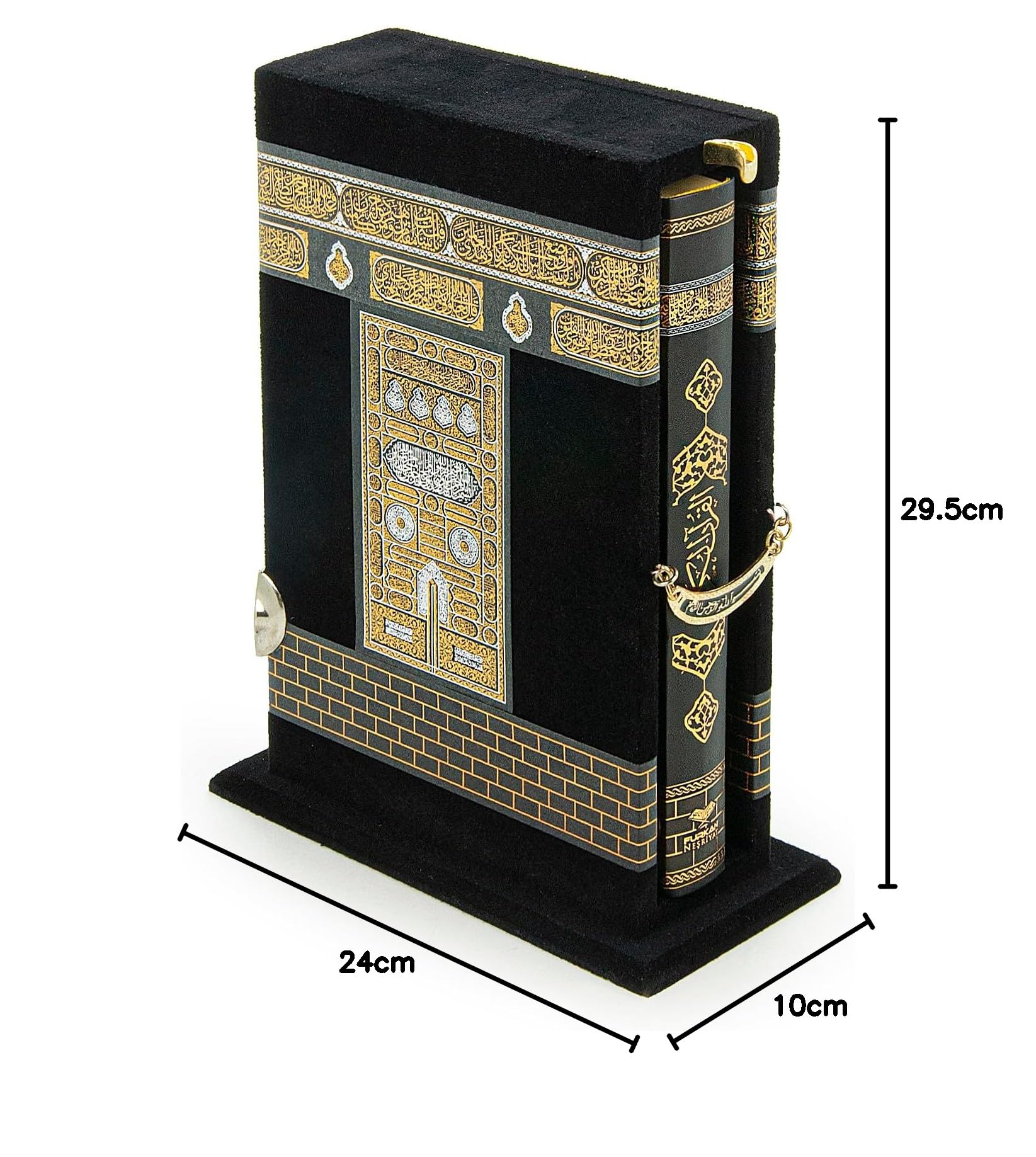 ihvan online Libro del Corano in arabo con Kaaba Porta Design Cover Box, Libri Islamici, Regalo perfetto Islamico Ramadan Eid, Nero/Modello 2