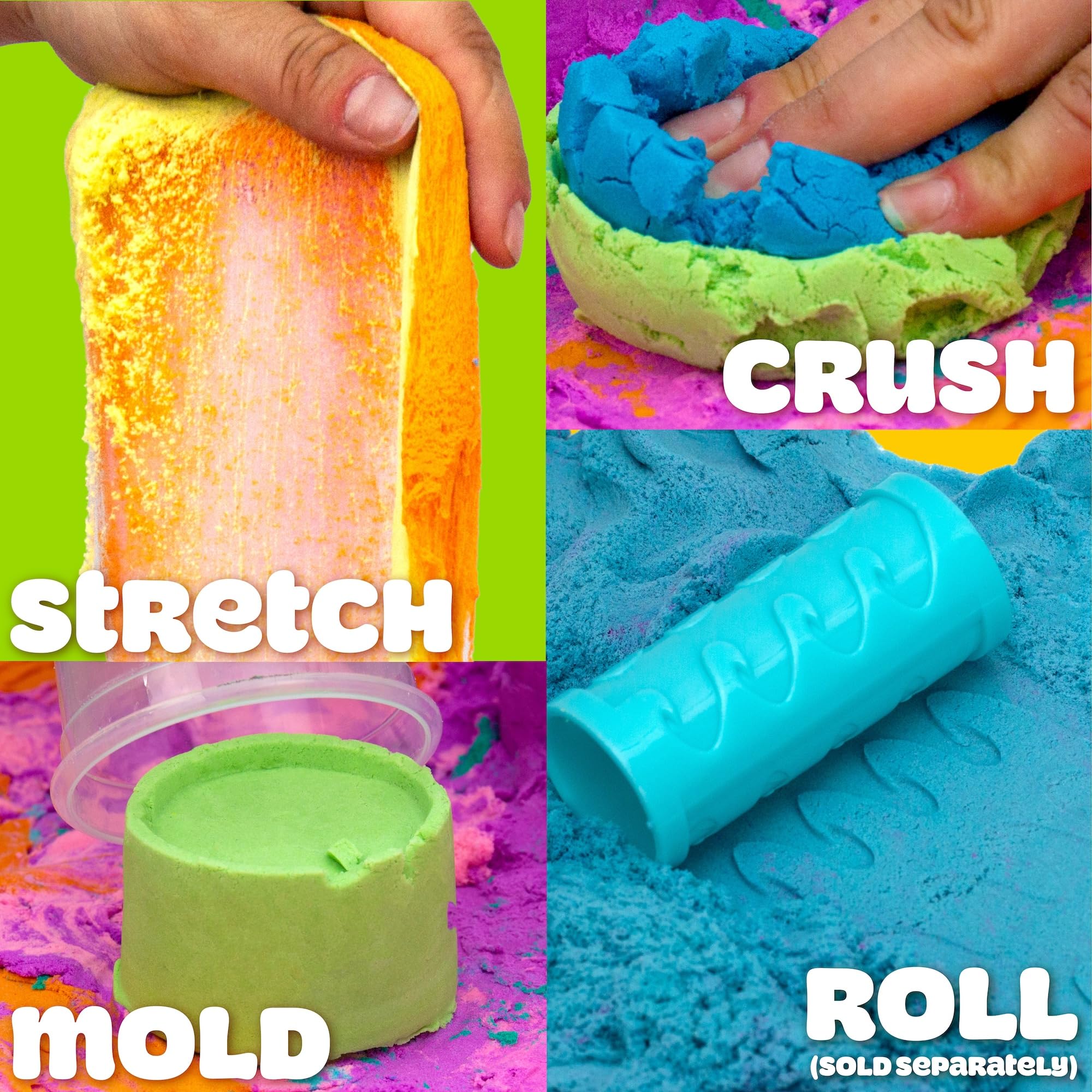Play-Doh 6-częściowy zestaw piasków zapachowych, piasek do zabawy w zamykanych pudełkach, wypełnienie pojemników sensorycznych, zabawki podróżne, zabawne prezenty dla dzieci od 4 lat