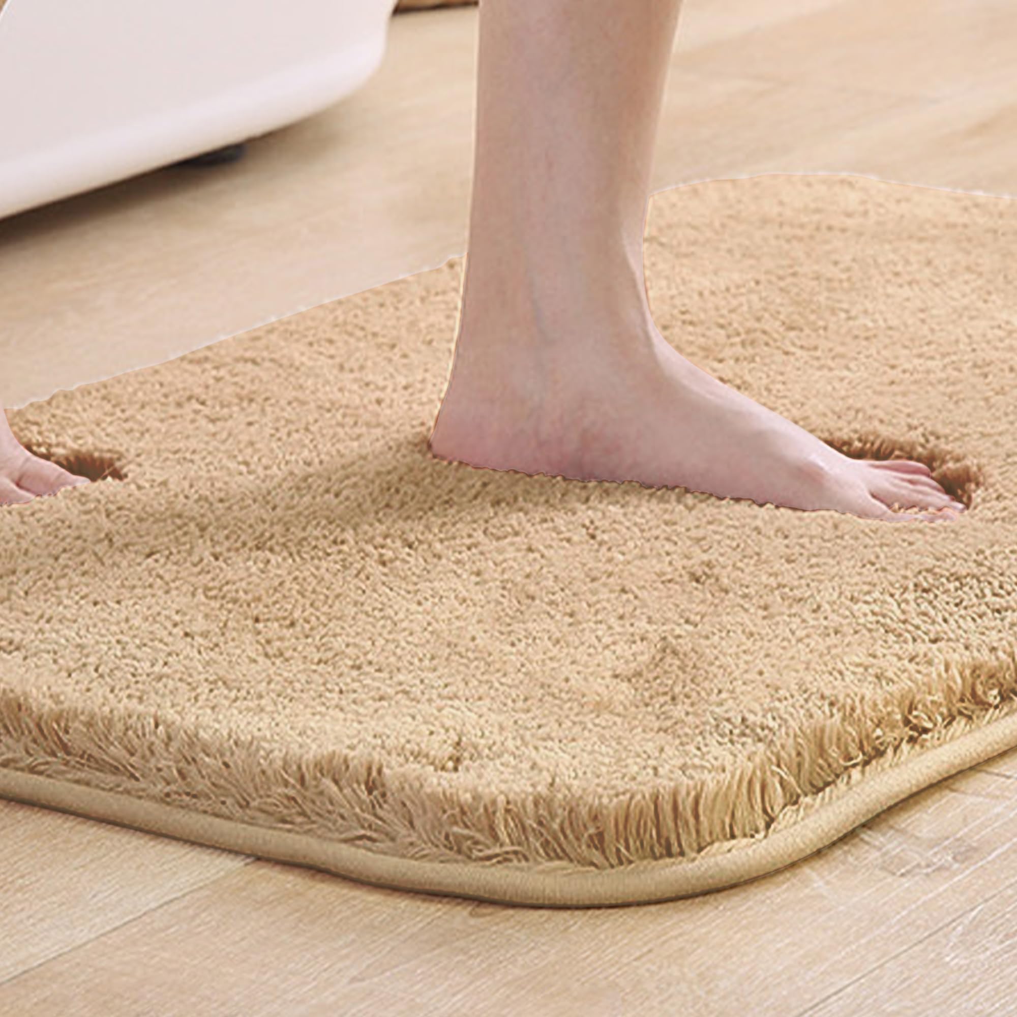 Tapis de bain pour hotel et spa en microfibre beige 91,4 x 61 cm