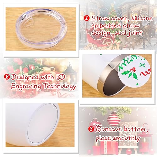 Miniatura 8 de Umigy 4 vasos de vino de Feliz Navidad, regalo de Navidad, Navidad, feliz día festivo, tazas de café para mujeres, mamá, esposa, hermana, taza