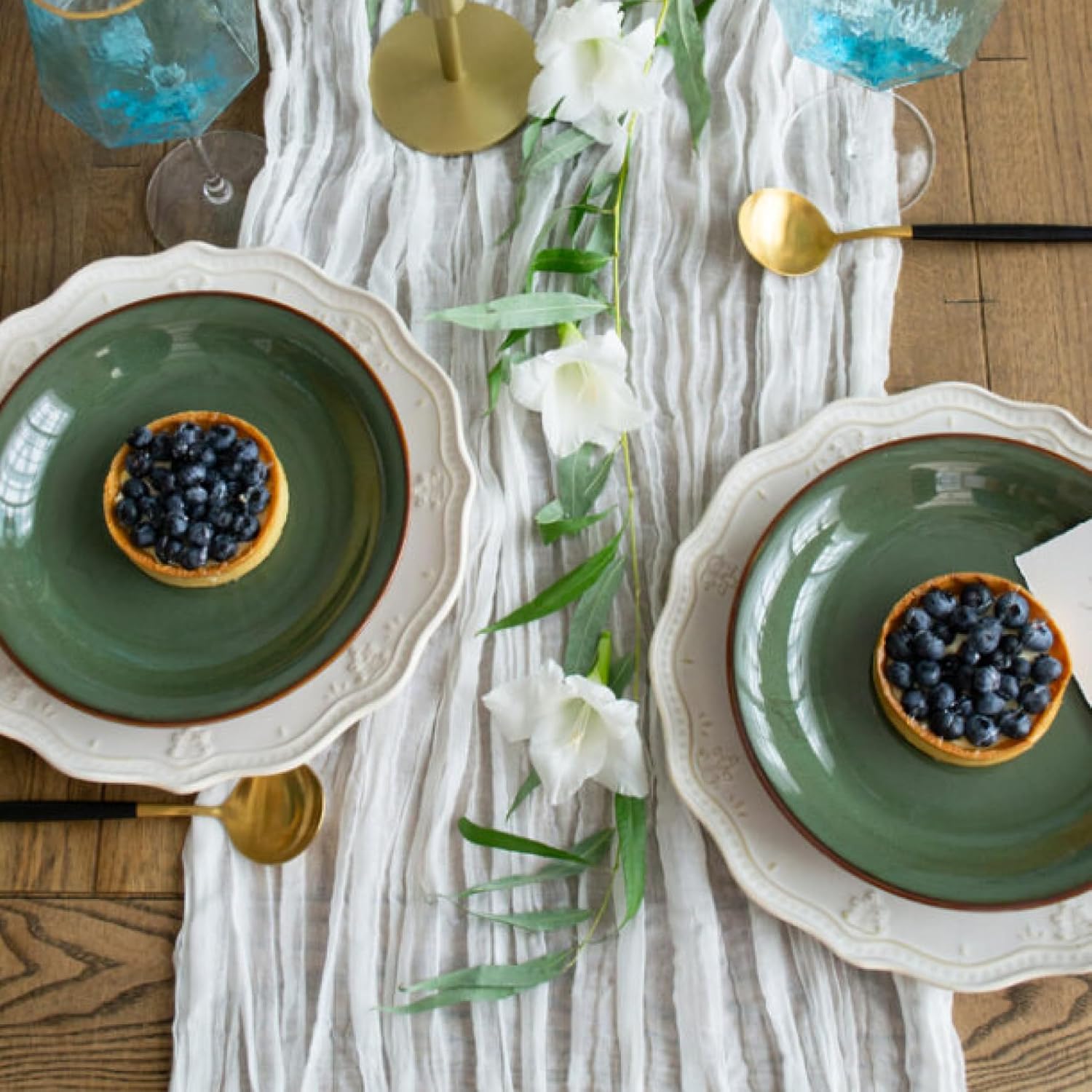 White Cheesecloth Table Runner Set of 2, Cotton Gauze Runner Rustic Table Decorations, Cheese cloth Fabric Bulk for white party decor, bohemian table runner Extra Long Boho Cheese Cloth 13 ft (141 in)