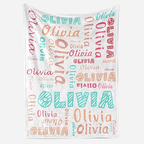 Manta personalizada para bebés y niños, manta personalizada con nombre para niños y niñas, regalos personalizados para adultos adolescentes, regalos