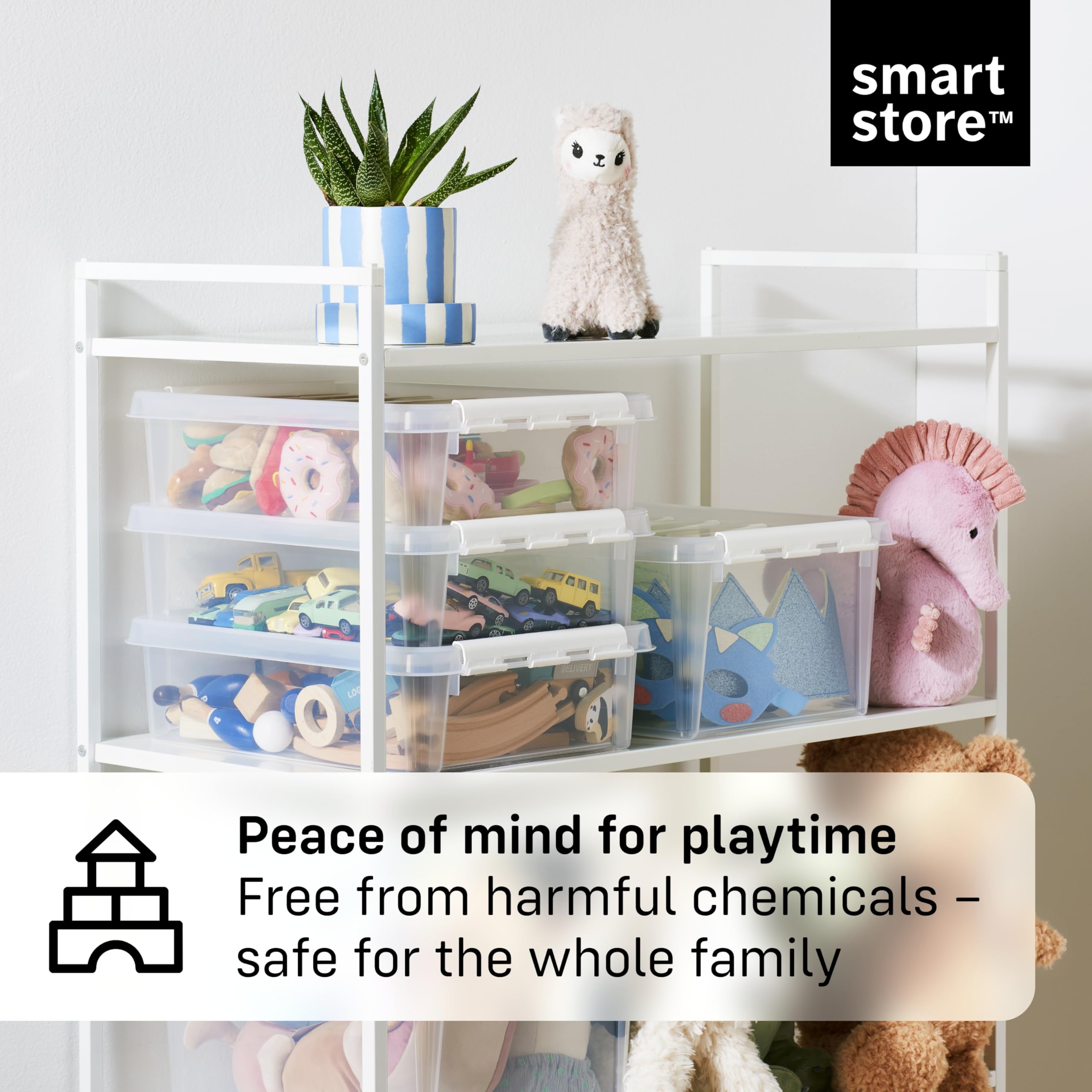 SmartStore - 10x Plastikowy pojemnik z pokrywką 14L (40x30x18cm)|Plastikowe szuflady z pokrywką|Materiał bezpieczny dla żywności|Kuchnia i organizacja|Bez BPA|Trwały pojemnik do domu i biura