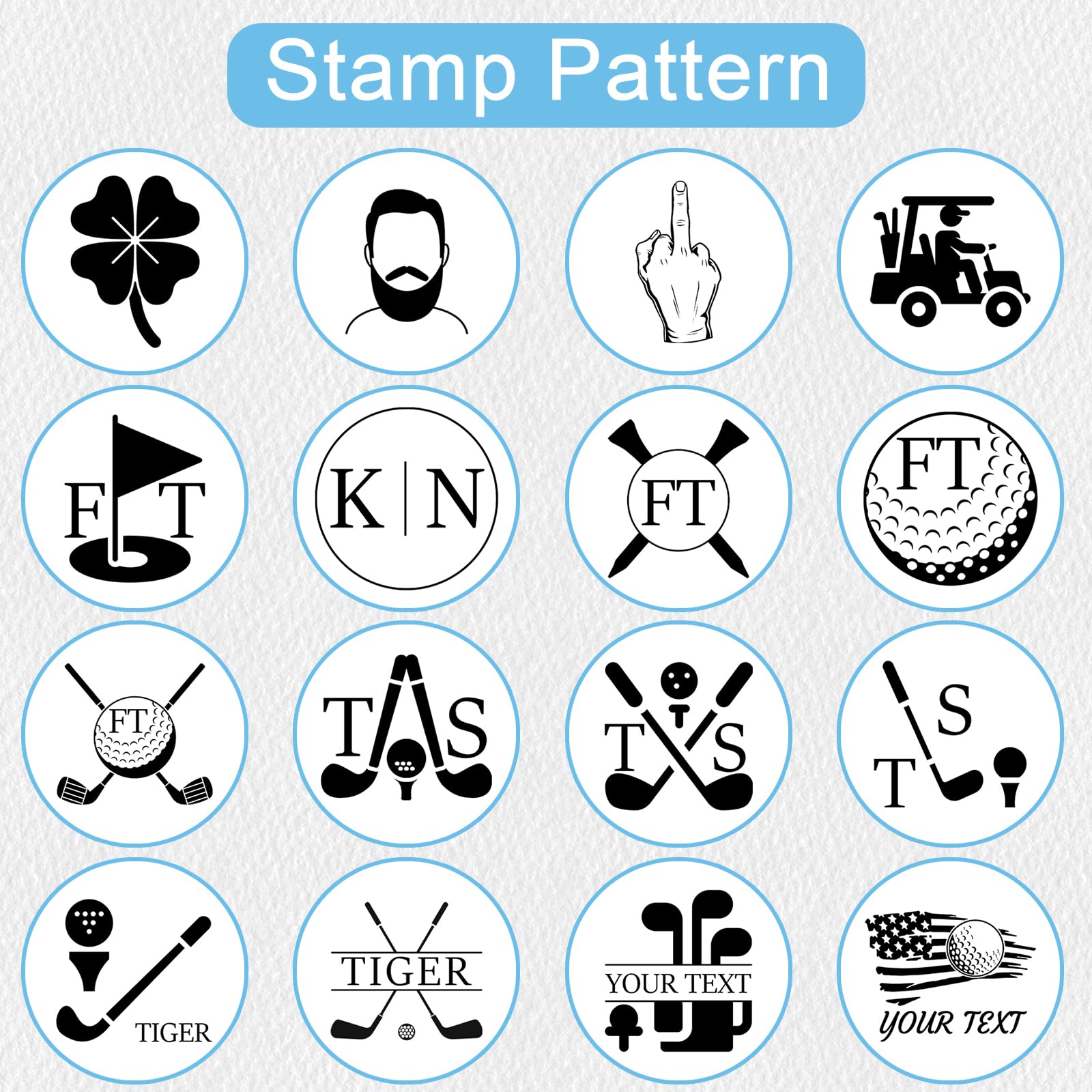 Personalizowany Stempel do Golfa z Nazwą lub Logo - Tusz Wodoodporny - Magnetyczny Klips