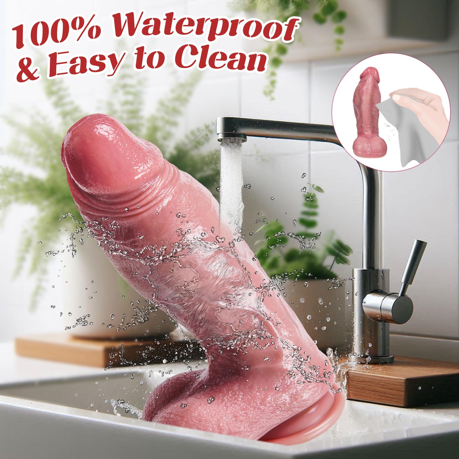 Dildo Consolador Extra Grande Grueso Anal 6,3 cm Diámetro Plug con Ventosa, Consoladores XXL 23 cm Silicona Dual Realista Pene, Ducha G-Spot Strap-On Juguetes Sexuales para Mujer Hombre