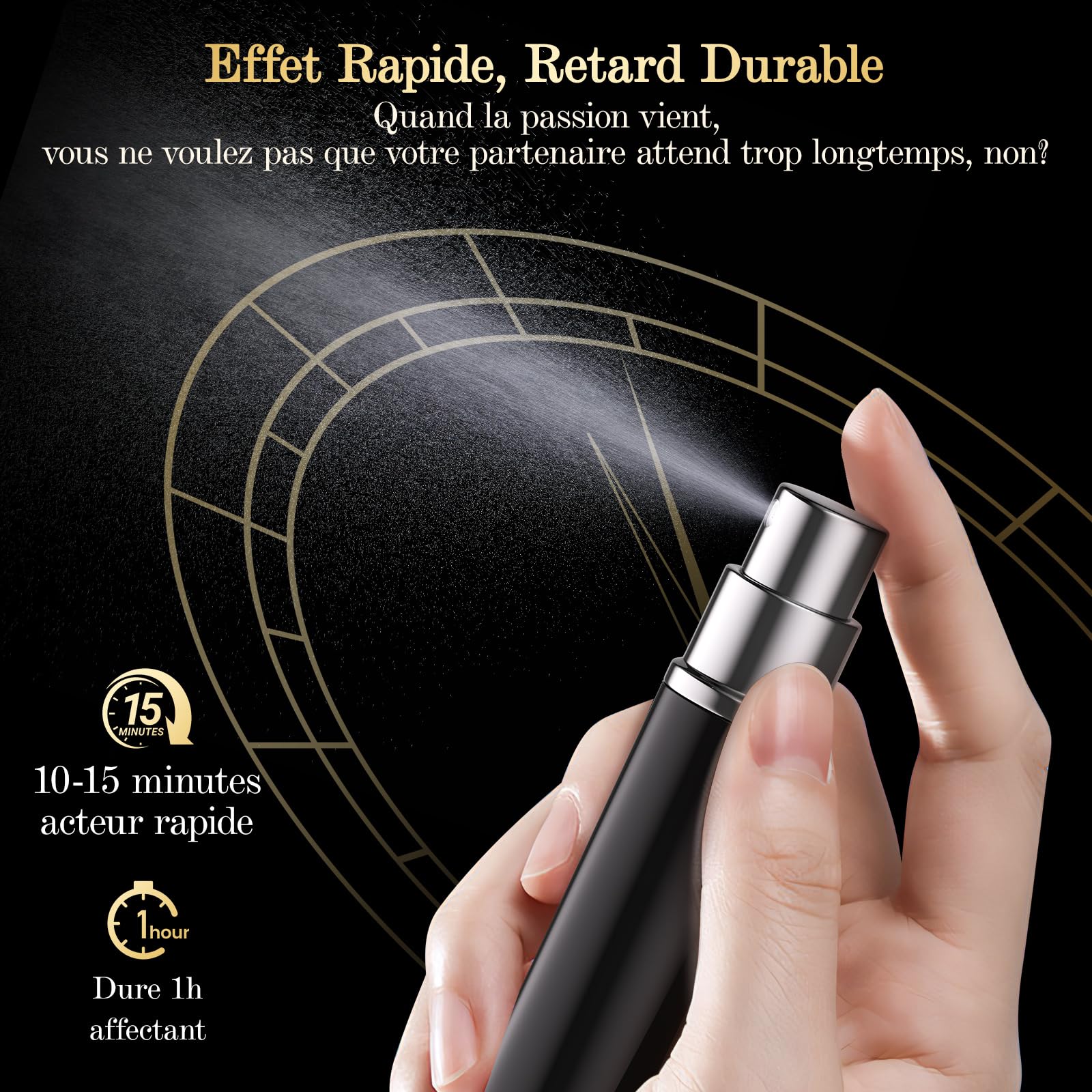 Spray Retardant pour Homme – Absorption Rapide, Sans Odeur, Utilisation Simple pour un Meilleur Contrôle, Prolonge Efficacement Le Temps Des Hommes Et Augmente Le Confort, 5 ml
