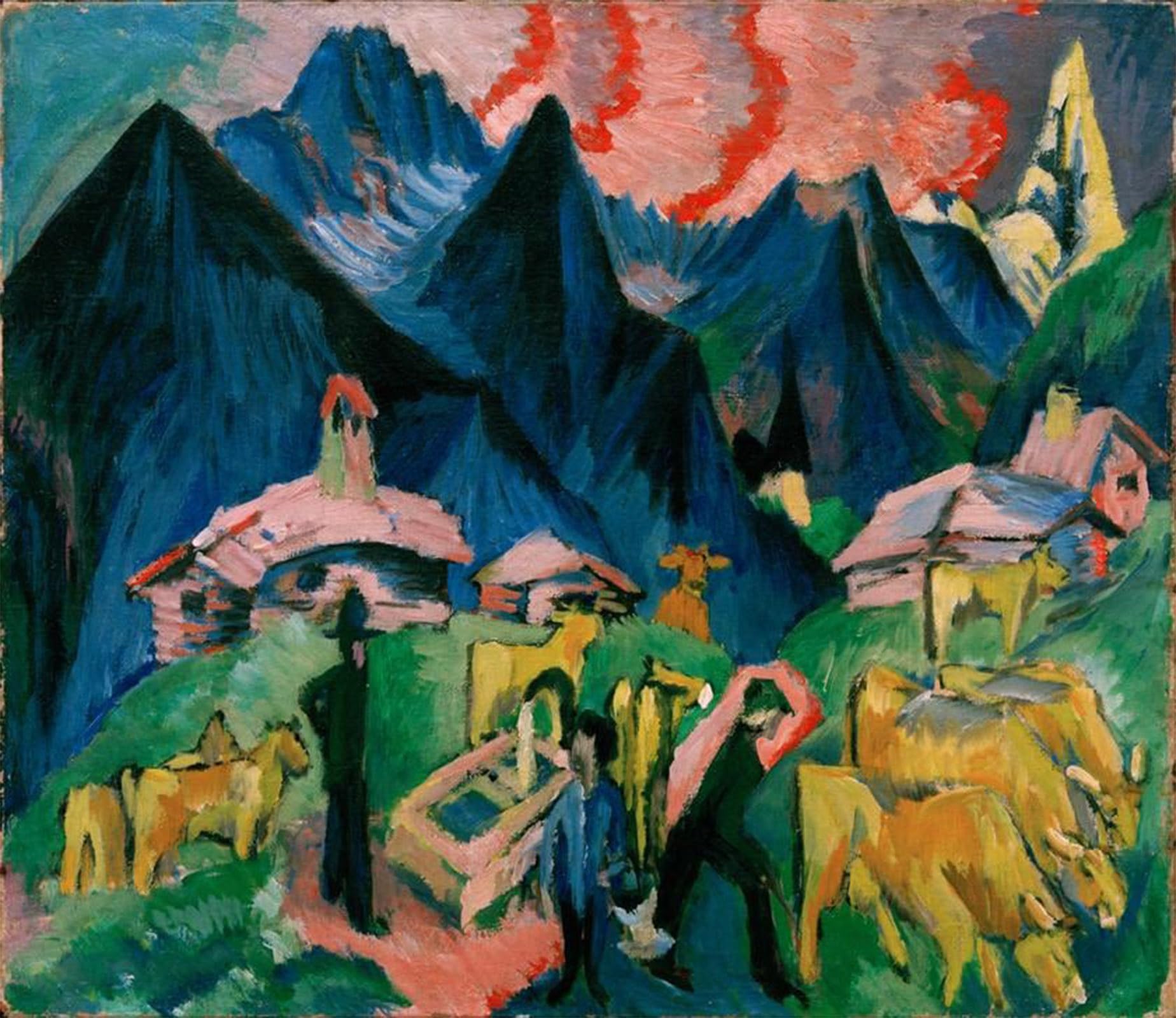HRJUBWREE Retro Picture Art Painting Wall Poster Alpine life by Ernst Ludwig Kirchner Vintage Art Print for Home Decor 60x90cm