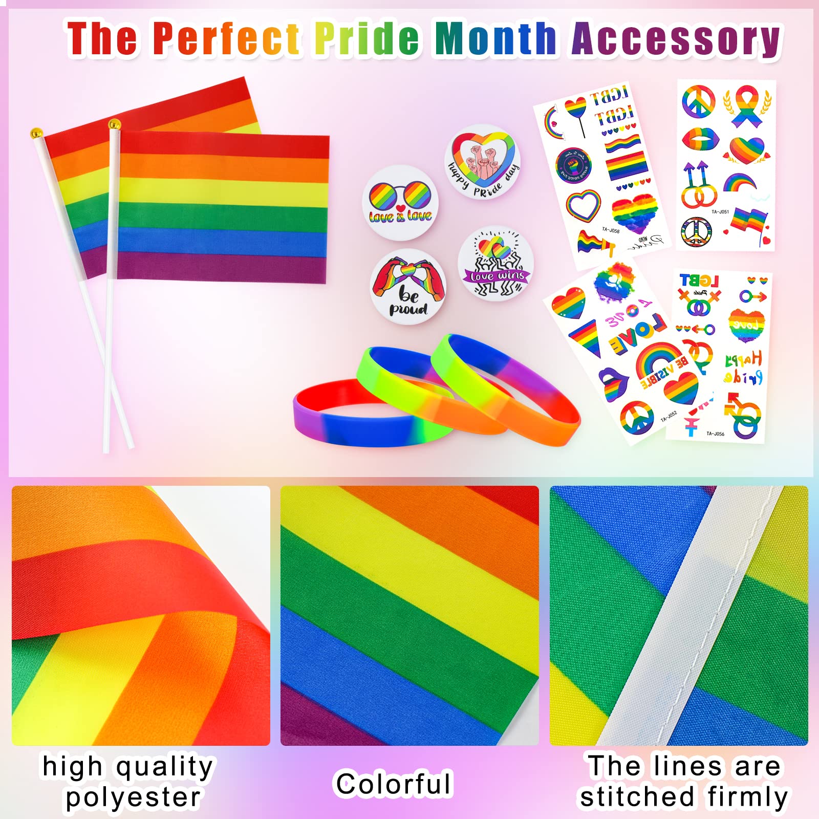 60-teilige Regenbogen-Flaggenkette – 20 M Lang, LGBTQ-Deko Für Partys, Balkon & Events