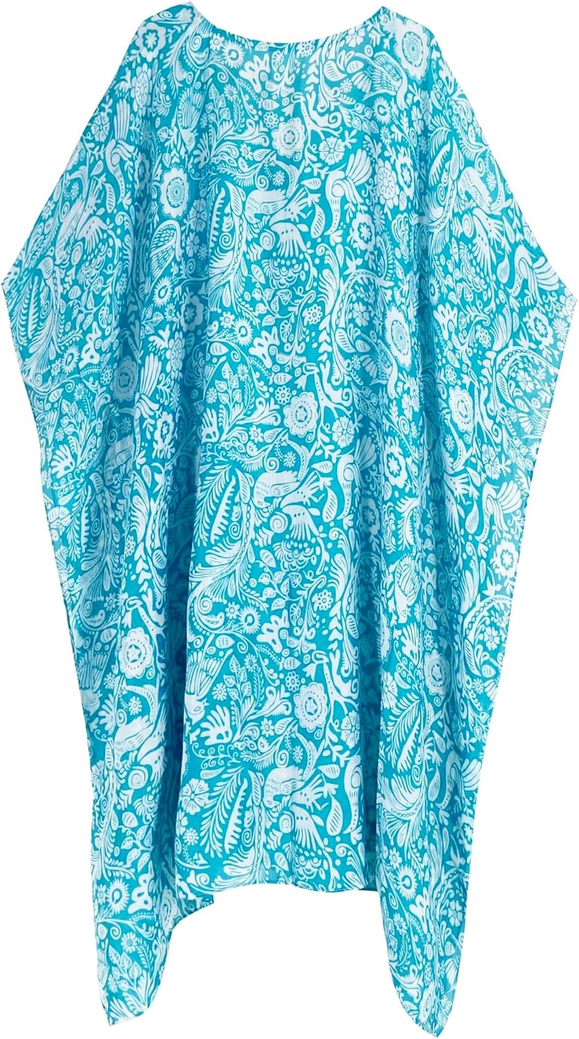 Moss Rose Women's Beach Kaftan Dresses Kimono Swimsuit Cover up for Bathing Suit with Floral Pattern - Image 3