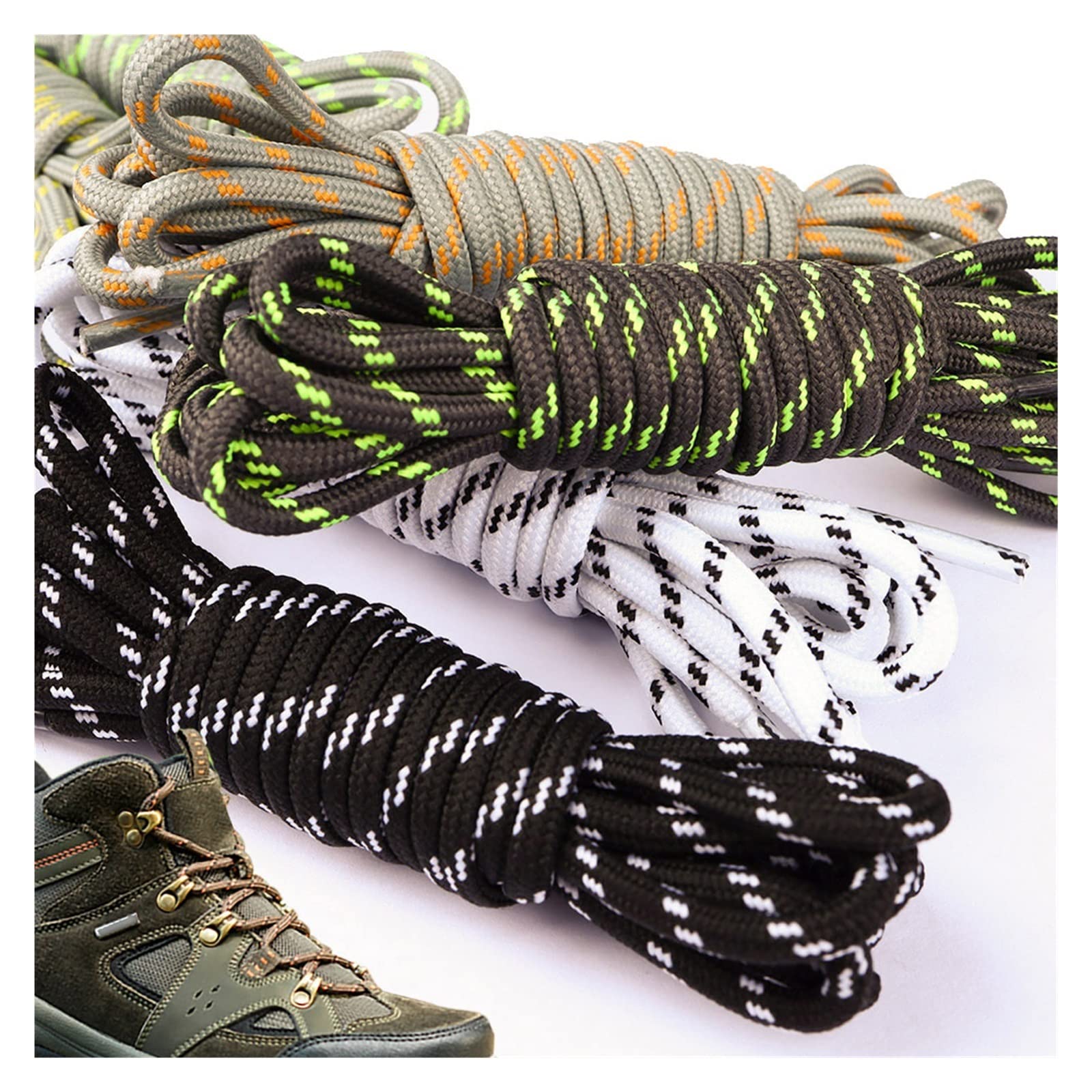 Runde Schnürsenkel mit Blumenpunkten aus massivem Polyester for Sportstiefel, Wanderschuhe