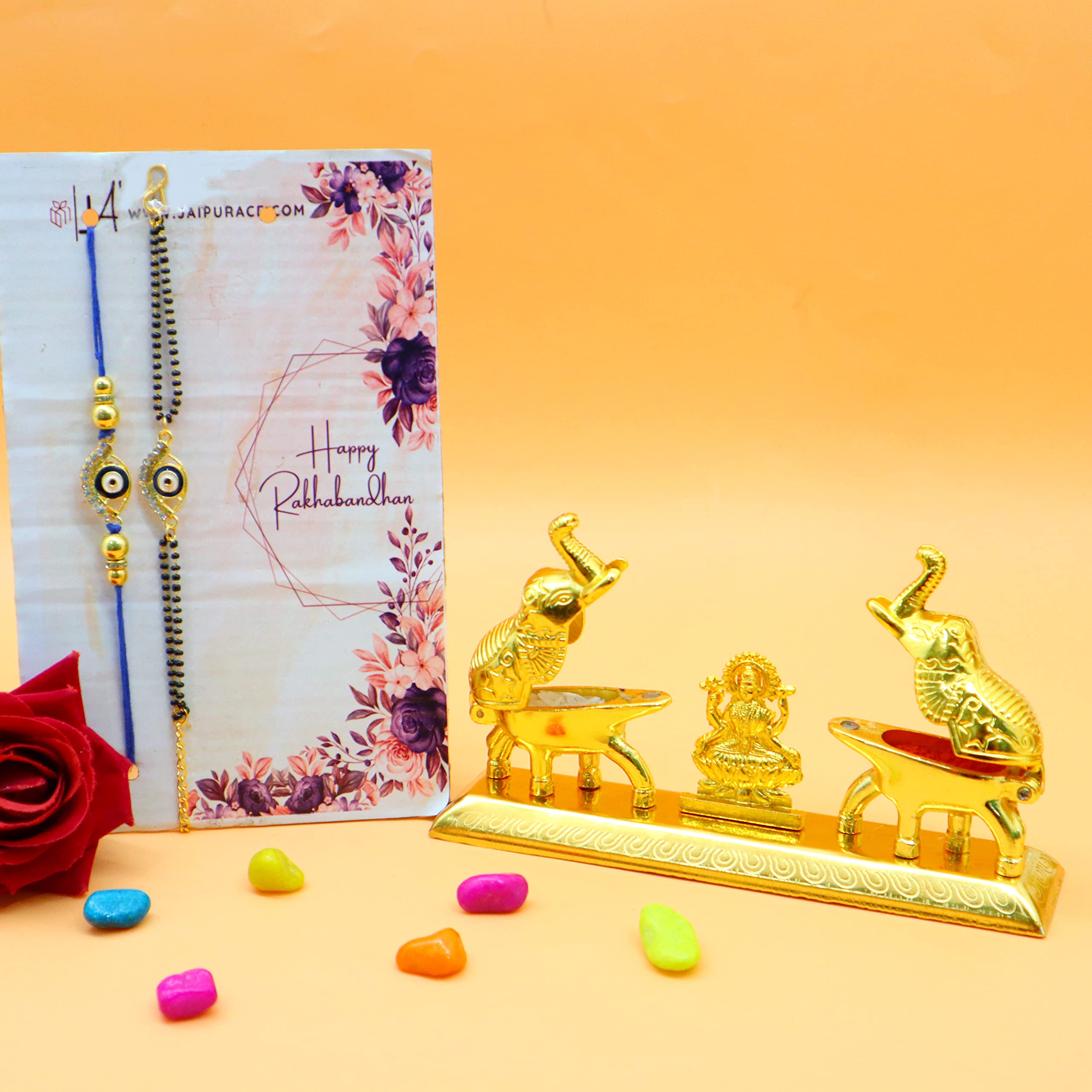JAIPUR ACE Boys Rakhi Combo Set Of Premium Bhaiya Bhabhi Elegant Beads Traditional Rakhi With Golden Metal Laxmiji Kumkum Holder Roli For Bro/Brother/Bhaiya Bhabhi/Bhai (B0B36DQYFQ) Amazon Price History, Amazon Price Tracker