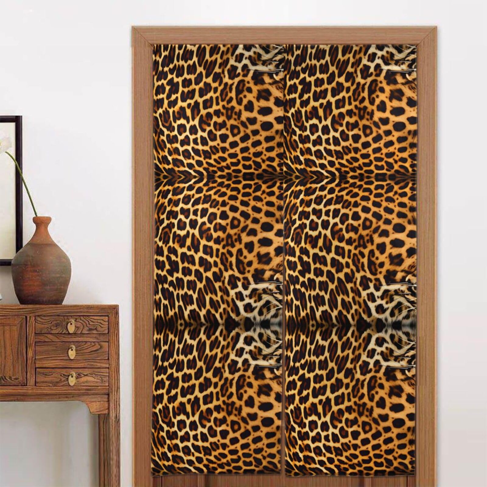 CNTDBU Stripes on leopards Door Curtain 34x56 Inch-Room Divider Panel for Privacy, Entryway Screen for Kitchen Bedroom