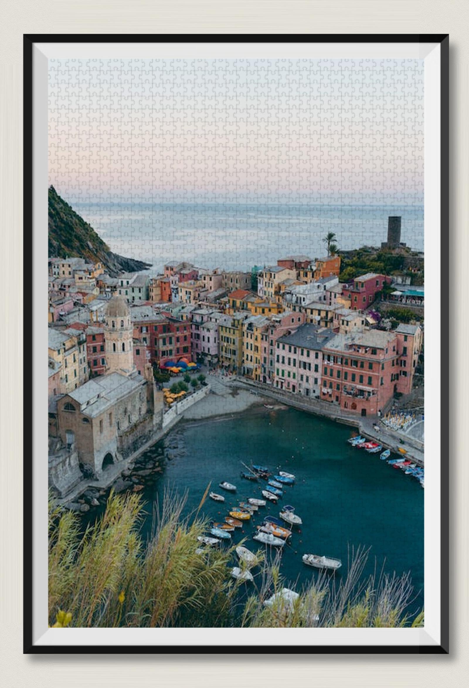Barche sulla Baia delle Cinque Terre - Puzzle in Legno da 3000 Pezzi - A Forma di per Adulti, Famiglia