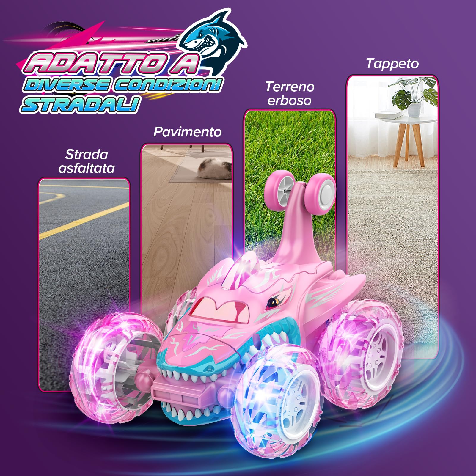 Dislocati Macchina Telecomandata per Bambina, Giochi Bambina 3 4 5 6 7 8 9 10 anni Regalo Bambina 4 5 6 7-9 anni Maschio Giocattoli Bambino 3-10 anni Monster Truck Macchine per Bambini Radiocomandata