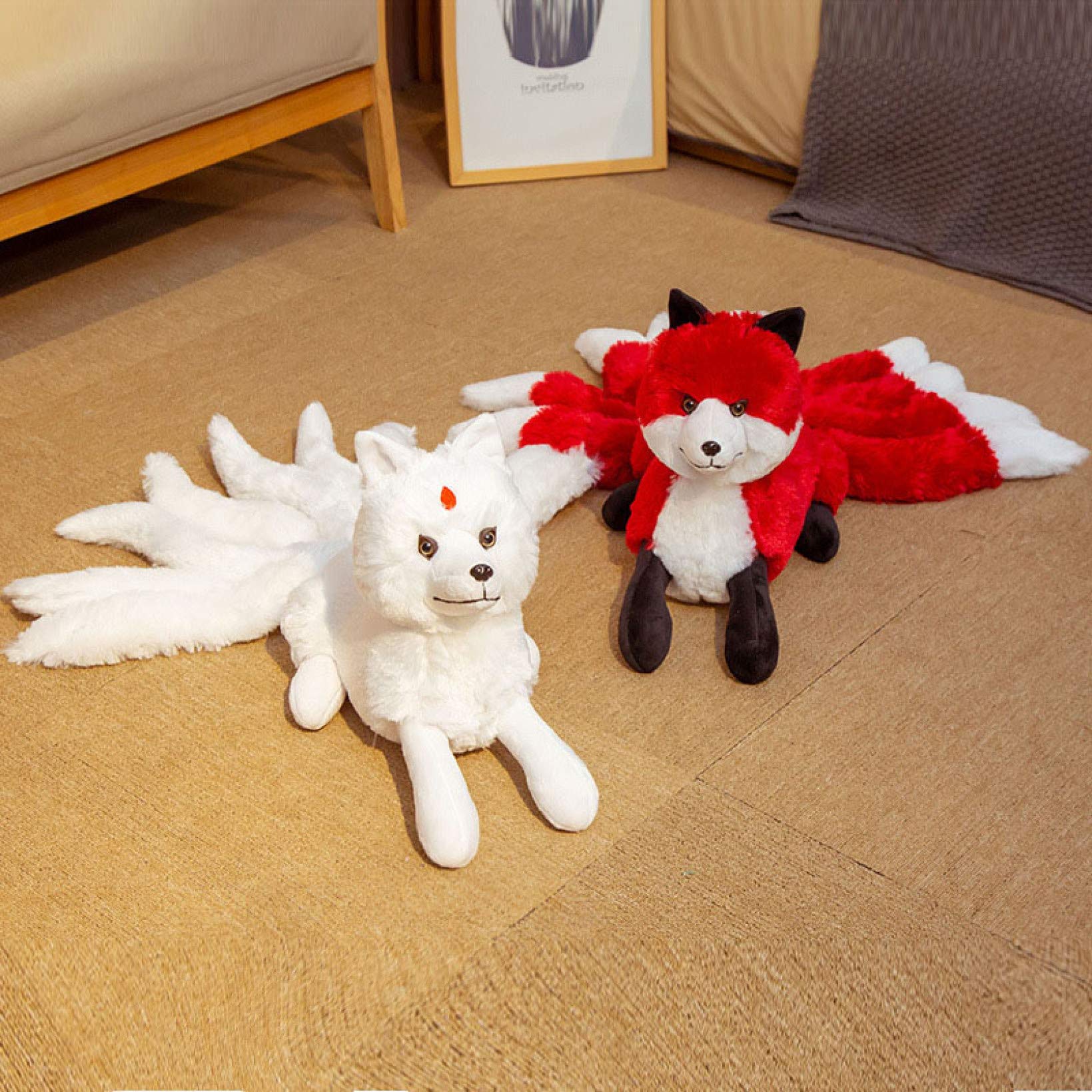 Amazon.co.jp: MMLYY 九尾の狐ぬいぐるみ 大きい 32*63cm 56*125cm