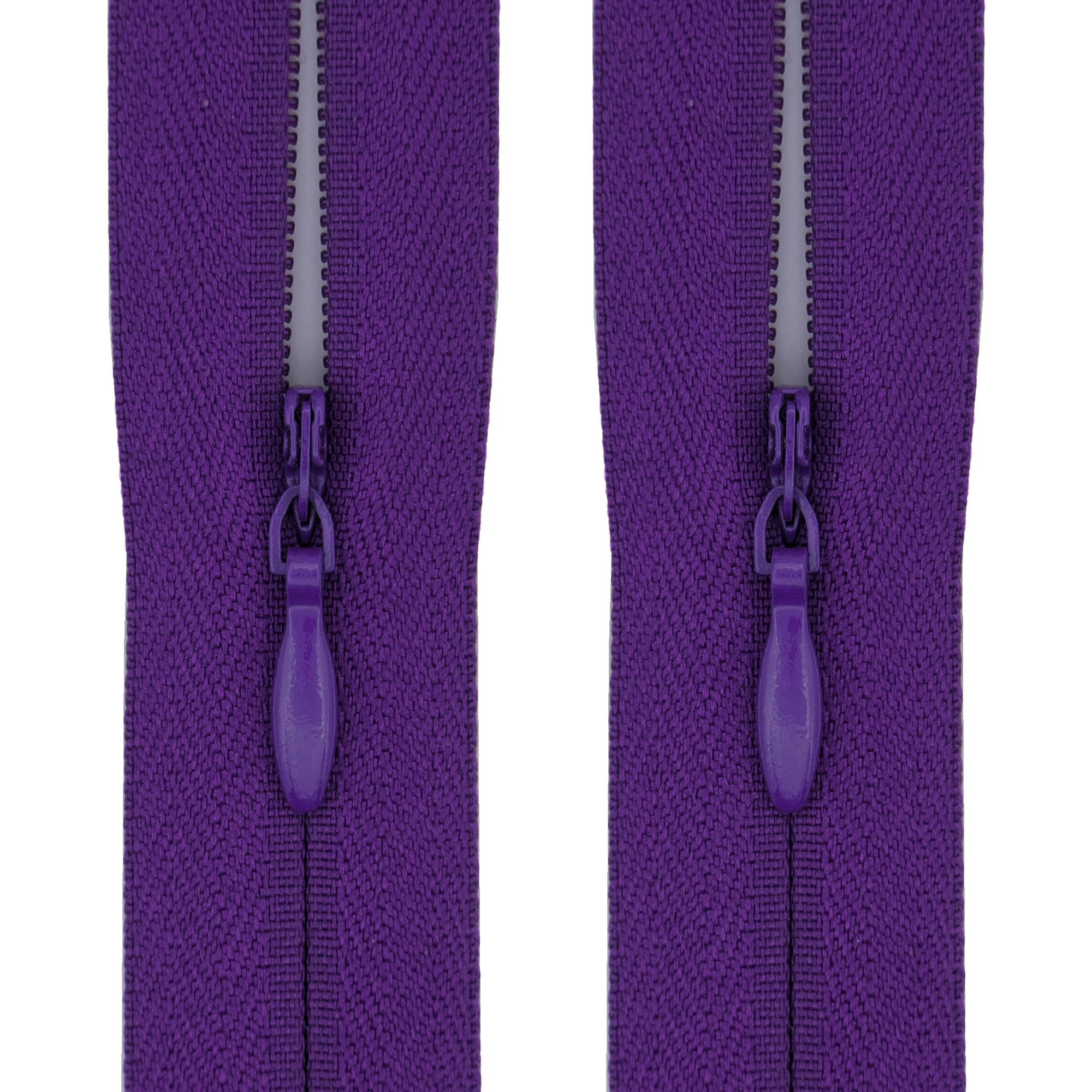 #3 Invisible Zips, 2 Pack, 20 Inch, Royal Purple