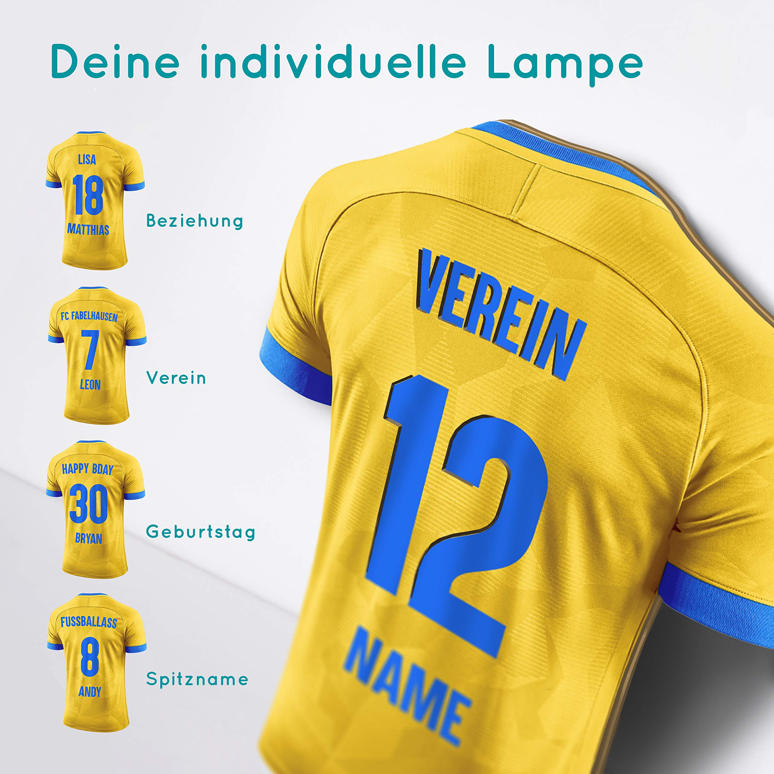 Elbeffekt Trikotlampe für Braunschweig Fans aus Holz - personalisierbares Geschenk - schenke Dein individuellen Braunschweig Fanartikel aus Echtholz